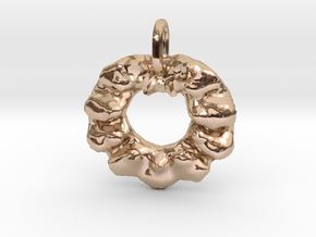 Christmas Wreath Pendant in 14k Rose Gold Plated Brass