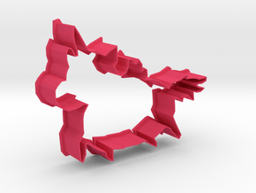 Small Pegacorn Cookie Cutter with big Belly in Pink Processed Versatile Plastic