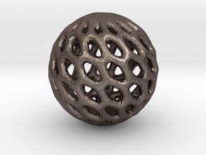 Cat Toy Ball in Polished Bronzed Silver Steel