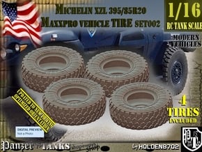 1/16 MaxxPro Mich XZL 395-85R20 Tire Set002 in White Natural Versatile Plastic