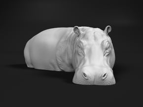 Hippopotamus 1:96 Standing in Water in Tan Fine Detail Plastic