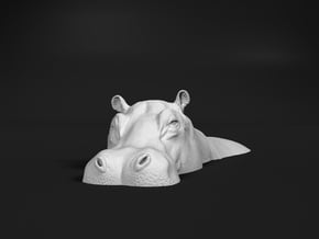 Hippopotamus 1:32 Lying in Water 1 in White Natural Versatile Plastic