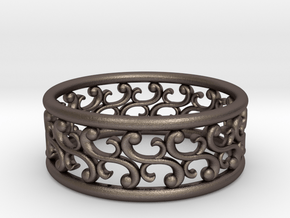 Bracelet "Rotate" in Polished Bronzed Silver Steel: Small