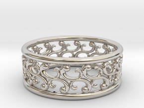 Bracelet "Rotate" in Rhodium Plated Brass: Large