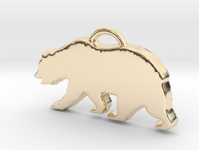 California Bear Pendant in 14k Gold Plated Brass
