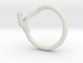 Snake Ring in White Natural Versatile Plastic