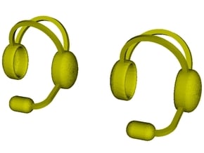 1/18 scale radio headphones & microphones x 2 in Smooth Fine Detail Plastic