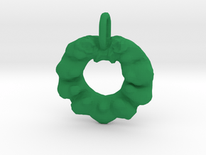 Christmas Wreath Pendant in Green Processed Versatile Plastic