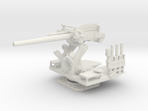 1/30 5 inch 25 (12.7 cm) Deck AA Gun KIT in White Natural Versatile Plastic