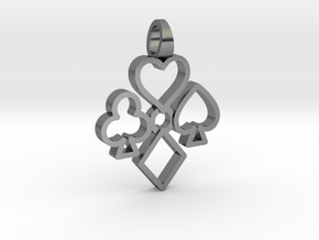 Heart Club Diamond Spade [pendant] in Polished Silver