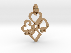 Heart Club Diamond Spade [pendant] in Polished Brass