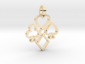 Heart Club Diamond Spade [pendant] in 14k Gold Plated Brass