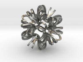 Outward Deformed Symmetrical Sphere Version 2 in Natural Silver: Medium