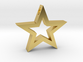 Star pendant. in Polished Brass
