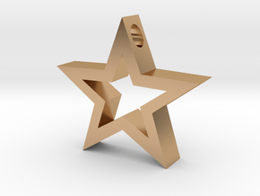 Star pendant. in Polished Bronze
