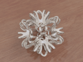 Outward Deformed Symmetrical Sphere Version 2 in White Natural Versatile Plastic: Medium