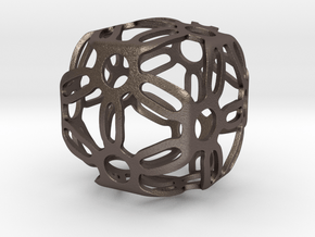 Symmetric Cuboid Structure 1 in Polished Bronzed Silver Steel