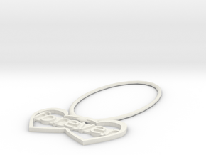 Heart of the necklace 3 in White Natural Versatile Plastic: Small