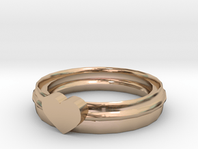 Ring of the heart 5 in 14k Rose Gold: Extra Small