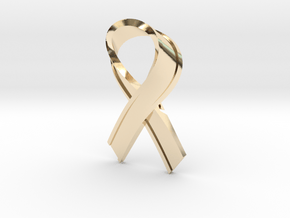 Yellow_Ribbon in 14k Gold Plated Brass