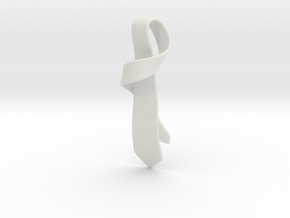 Tie pendant in White Natural Versatile Plastic: Large