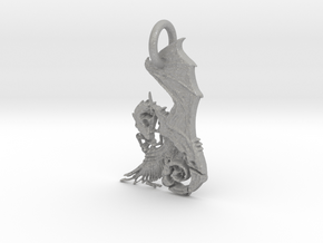 Unicorn and Dragon Wedding Lovers Pendant in Aluminum: Extra Large