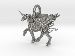 Winged Unicorn Magnificent Equestrian's Gift in Natural Silver: Extra Large