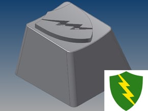 Shield w/ Lightning Bolt Keycap (R4, 1x1) in White Natural Versatile Plastic