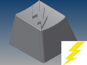 Lightning Bolt Keycap (R4, 1x1) in White Natural Versatile Plastic