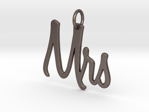 Mrs Pendant in Polished Bronzed Silver Steel