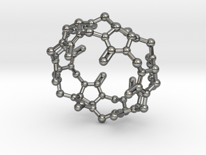 Cucurbituril CB[6] Molecule Pendant Small in Polished Silver