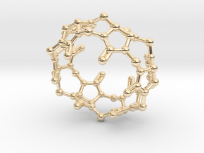 Cucurbituril CB[6] Molecule Pendant Small in 14k Gold Plated Brass