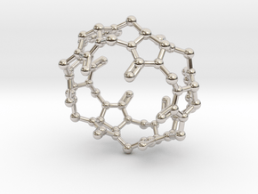 Cucurbituril CB[6] Molecule Pendant Small in Rhodium Plated Brass