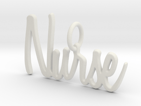 Nurse Pendant in White Natural Versatile Plastic