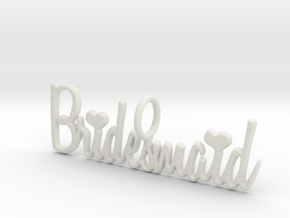 Bridesmaid Heart Pendant in White Natural Versatile Plastic