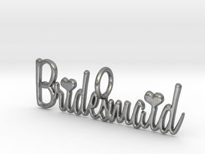 Bridesmaid Heart Pendant in Natural Silver