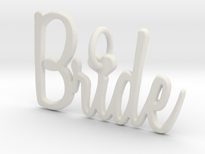 Bride Heart Pendant in White Natural Versatile Plastic