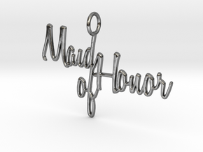 Maid of Honor Pendant in Fine Detail Polished Silver