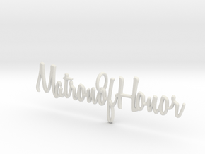 Matron of Honor Necklace Pendant in White Natural Versatile Plastic