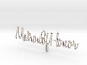 Matron of Honor Necklace Pendant in Platinum