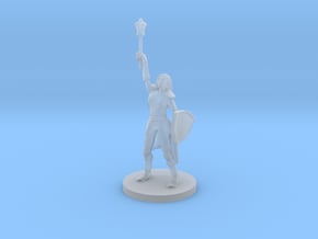 Female Elf Cleric with Mace in Tan Fine Detail Plastic