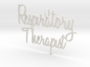 Respiratory Therapist Pendant in White Natural Versatile Plastic