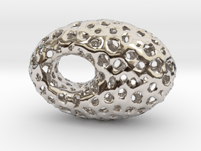 Netted Egg in Rhodium Plated Brass