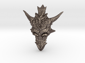Dragon Head Pendant Top 01 in Polished Bronzed Silver Steel