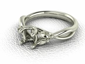 Crossover Solitaire with Marquise NO STONES SUPPLI in 14k White Gold