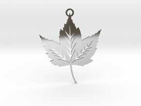 Forest Leaf Pendant in Fine Detail Polished Silver