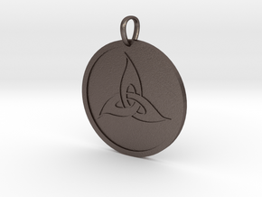 Triquetra Medallion in Polished Bronzed Silver Steel