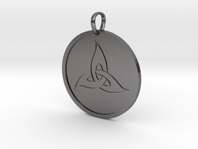 Triquetra Medallion in Polished Nickel Steel