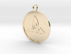 Triquetra Medallion in 14k Gold Plated Brass