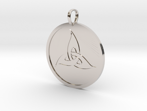 Triquetra Medallion in Rhodium Plated Brass